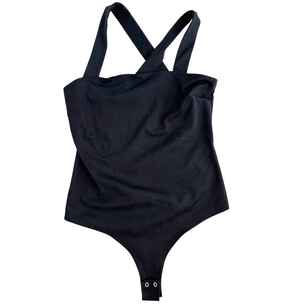 Dynamite Bodysuit Black Crisscross Straps Size Small